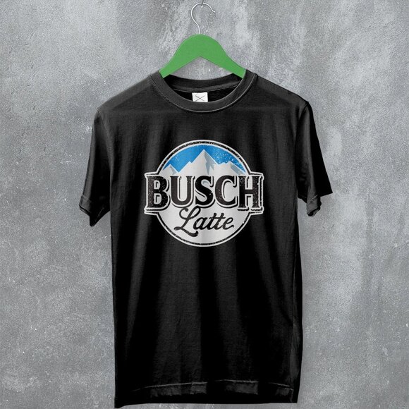Busch Latte Logo Beer Graphic Brewery Drink Funny Retro Style T-Shirt 166 - Picture 1 of 5